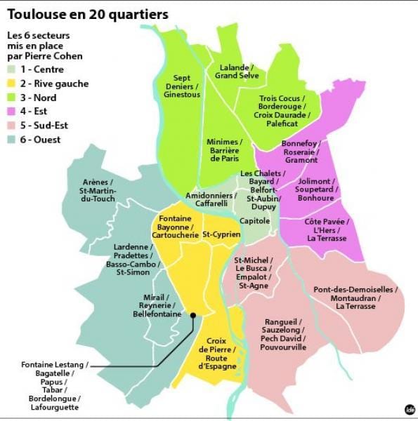 karte Toulouse arrondissement