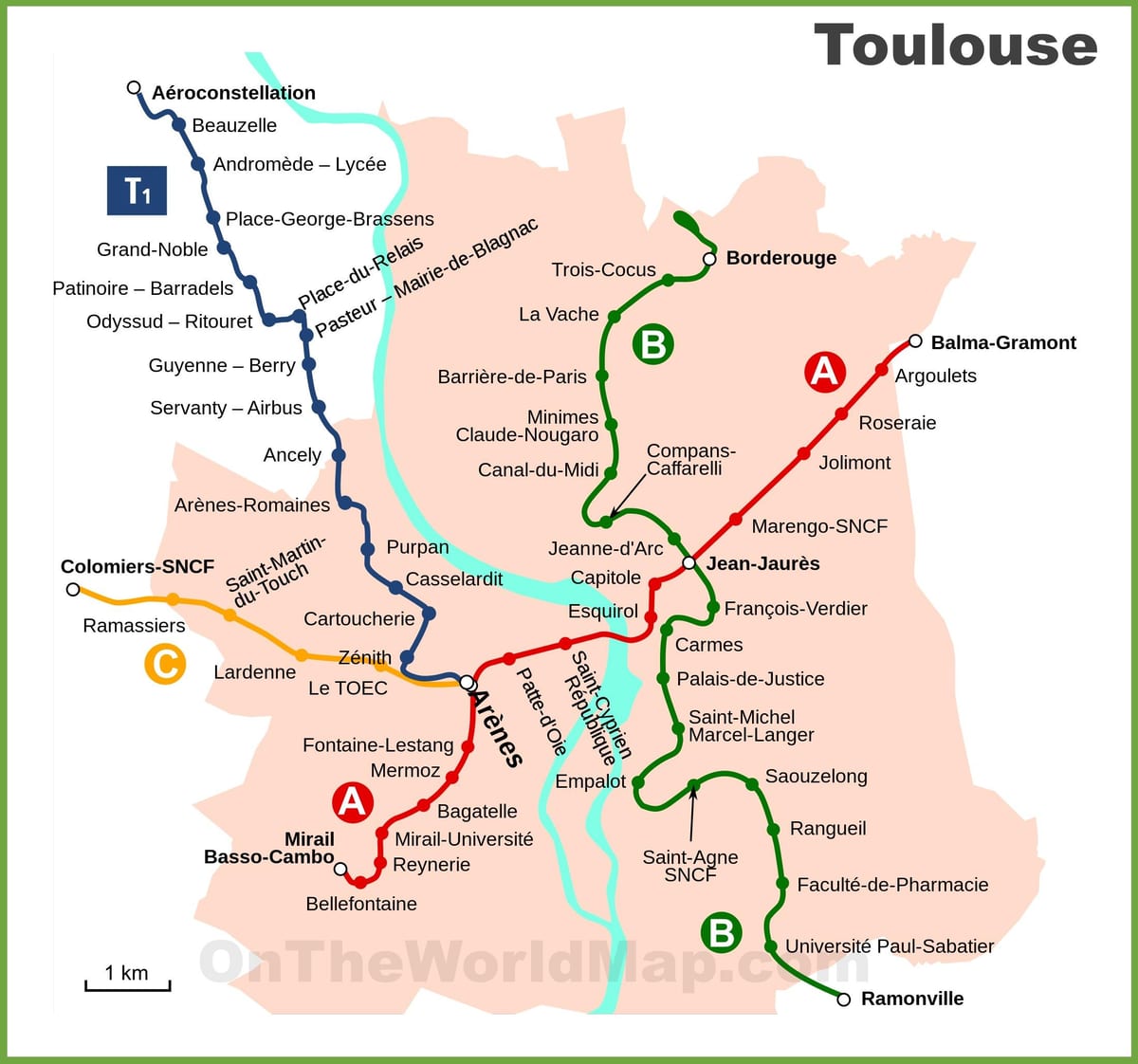 Toulouse pazemes karti