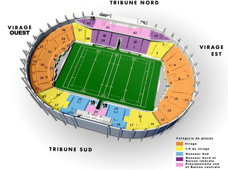 karte Toulouse stadions
