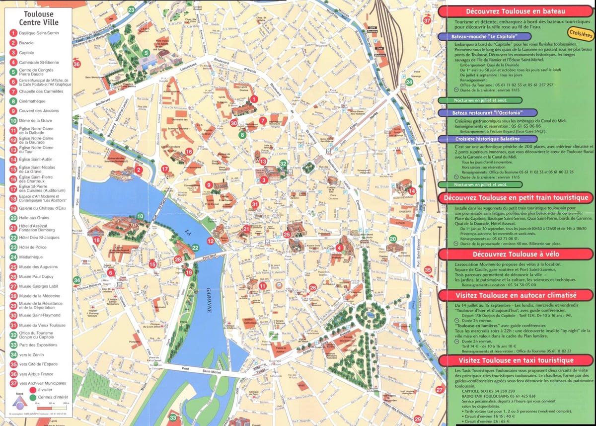 Toulouse atrakcija karte
