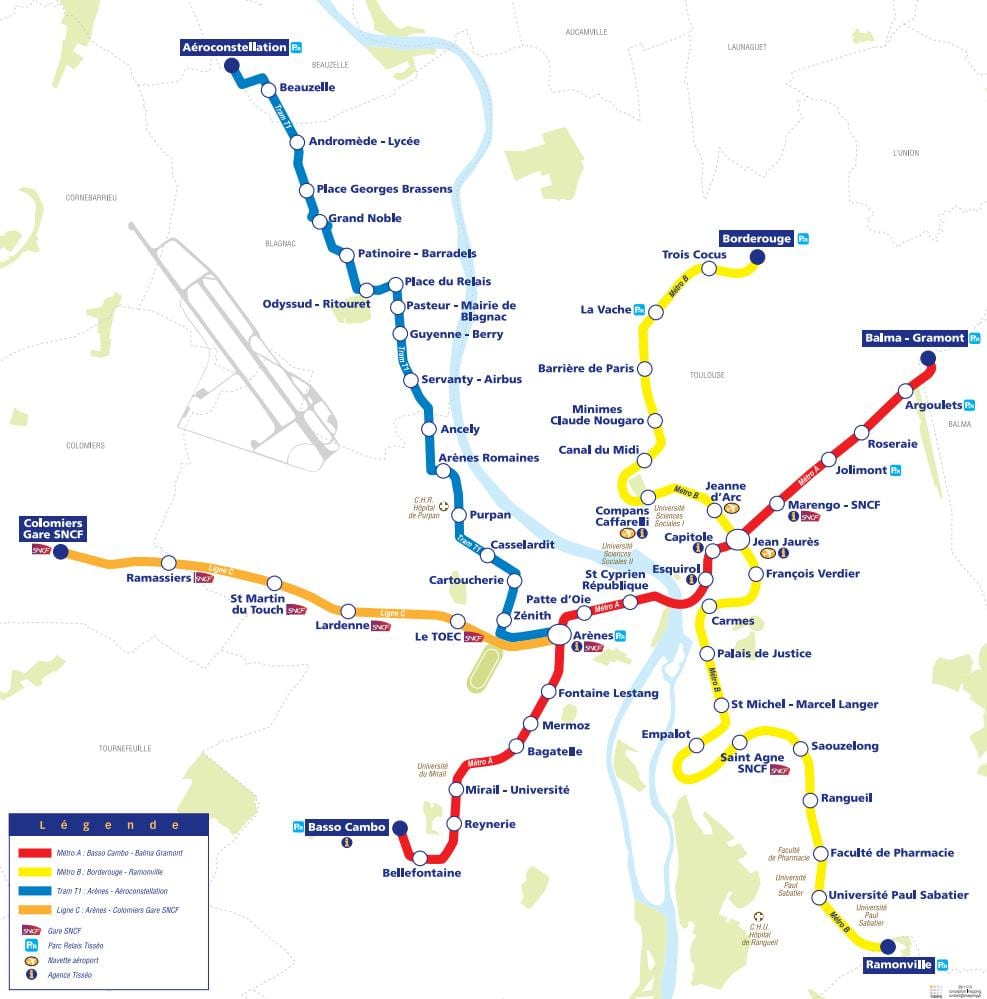 karte Toulouse tramvajs