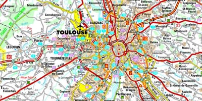 Karte Toulouse ceļu