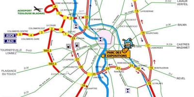 Karte Toulouse šosejas