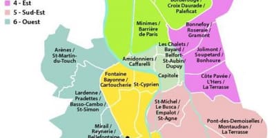 Karte Toulouse arrondissement